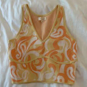PacSun LA Hearts Heatwave Sweater Tank Top - Orange/White Swirl
